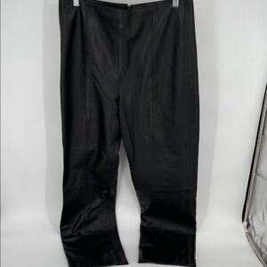 Vintage Michael Hoban North Beach Leather Black Straight Leg Pants Women Size 12
